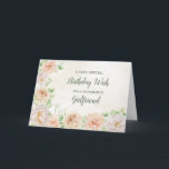 Pastel Flowers Girlfriend Birthday Card<br><div class="desc">Pretty and thoughtful greeting card for your girlfriend's birthday with delicate spring pastel watercolor flowers.</div>