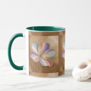 Pastel Flowers Gold Green Combo Mug