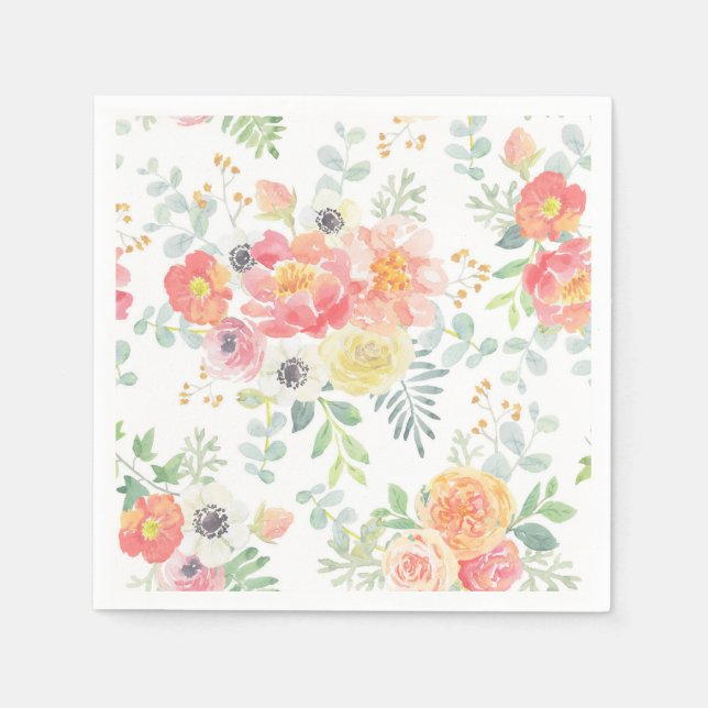 Pastel Flowers Napkin (Front)