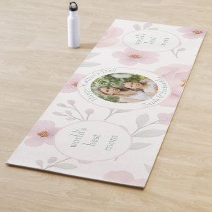 Pastel Flowers & Photo - Personalised Mother’s Day Yoga Mat
