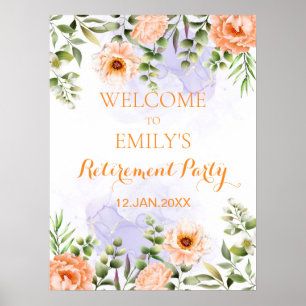 Pastel Flowers Retirement Party Welcome Sign