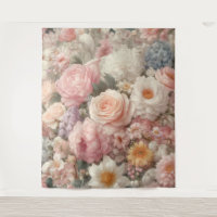 Pastel Flowers Shabby Chic Rose Floral Pattern
