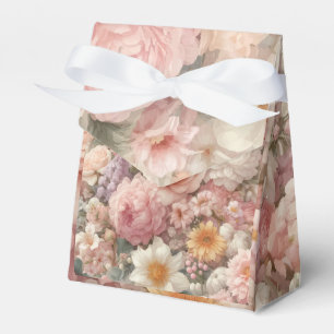 Pastel Flowers Shabby Chic Rose Floral Wedding Favour Box