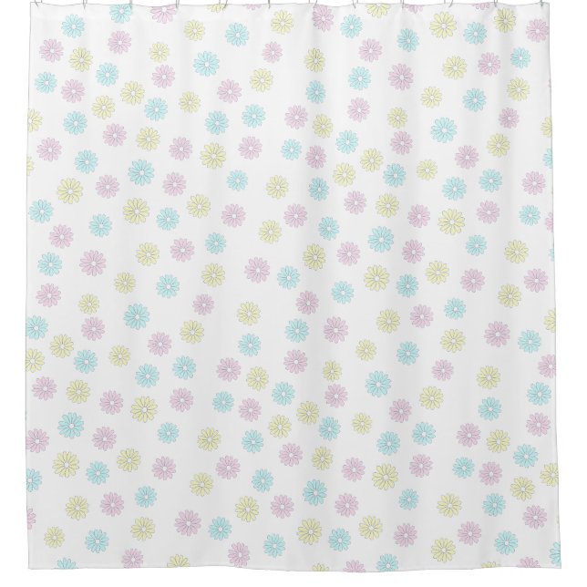 Pastel flowers shower curtain (Front)