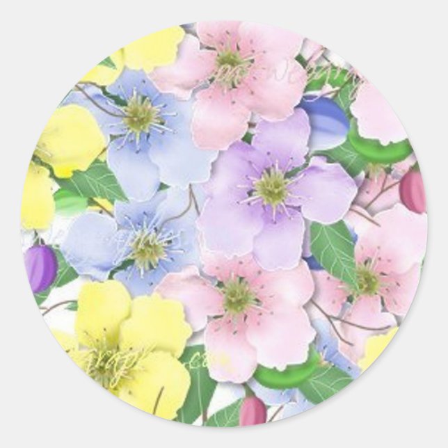Pastel Flowers - Sticker (Front)
