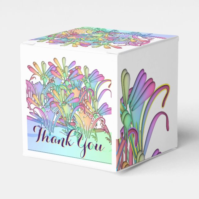 Pastel Flowers Thank You Wedding Reception    Favour Box (Front Side)