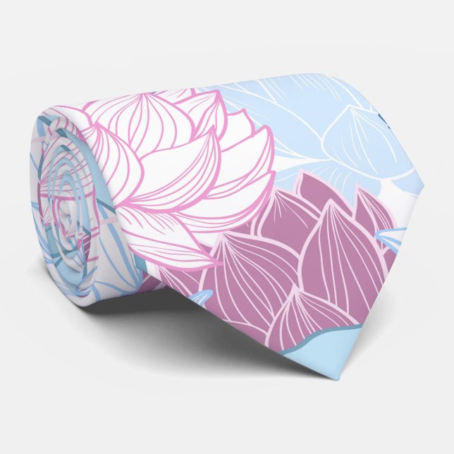 Pastel Flowers Tie (Rolled)