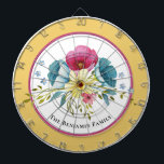 Pastel Flowers Watercolor Family Personalise Dartboard<br><div class="desc">Red Blue Yellow Flowers Watercolor Family Personalise Dart Board makes a beautiful addition to your game decor. Personalise it with your name or family name.</div>