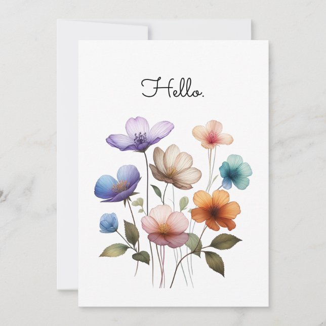Pastel Flowers Watercolor Illustration Customise  (Front)