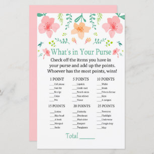 Pastel flowers What's in your purse game