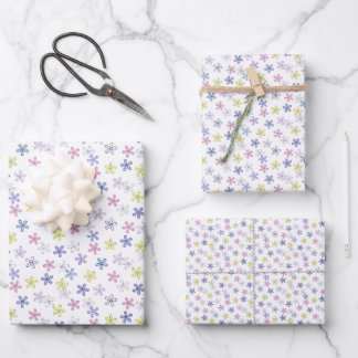Pastel flowers wrapping paper sheet