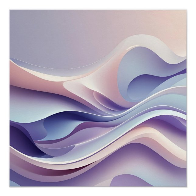 Pastel Flowing Layers – Abstract Art for Calm & Co Poster (Front)