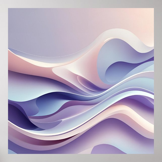 Pastel Flowing Layers – Abstract Art for Calm & Co Poster (Front)