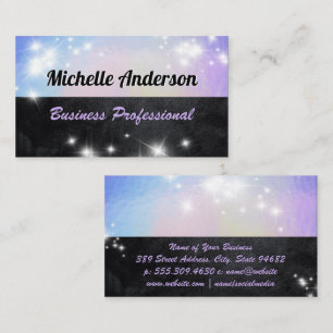 Pastel Foil   Black Texture   Sparkle Business Card