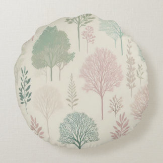 Pastel Forest Round Cushion