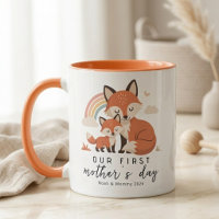 Pastel Fox Mum Baby First Mother’s Day Rainbow