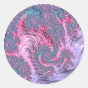 Pastel Fractal Classic Round Sticker