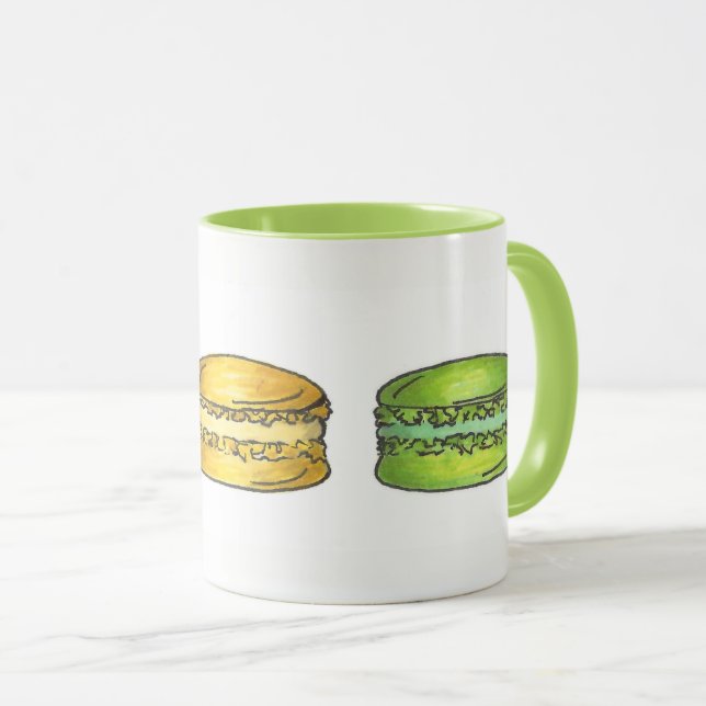 Pastel French Bakery Macaron Cookie Pastry Baking Mug (Front Right)