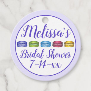 Pastel French Macaron Cookie Pastry Bridal Shower Favour Tags