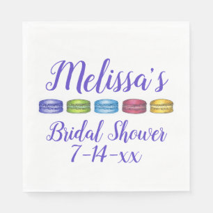 Pastel French Macaron Cookie Pastry Bridal Shower Napkin