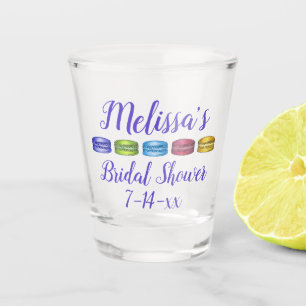 Pastel French Macaron Cookie Pastry Bridal Shower Shot Glass