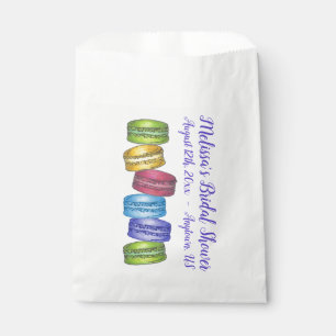 Pastel French Macaron Cookie Stack Bridal Shower Favour Bag