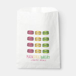 Pastel French Macaron Cookies Bakery Pastry Shop Favour Bag