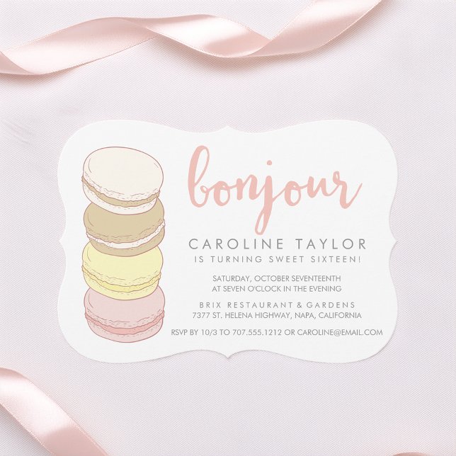 Pastel French Macarons Sweet Sixteen Invitation (Creator Uploaded)