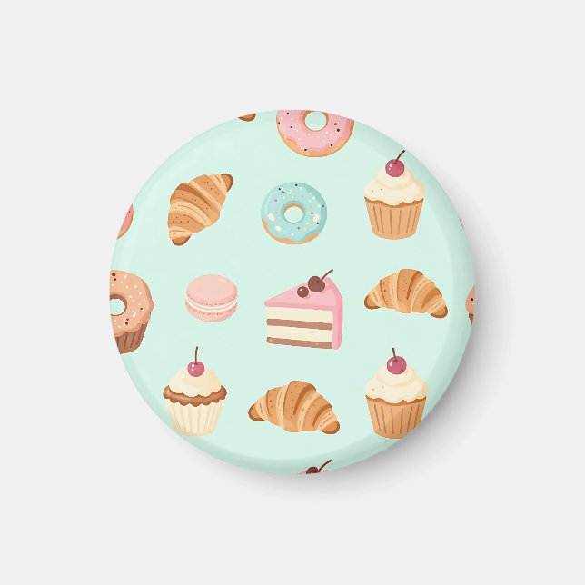 Pastel French Pastries Cute Dessert Pattern Magnet (Front)