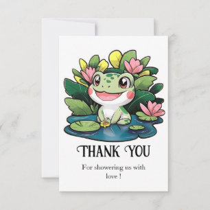 Pastel Frog Baby Shower Thank You Card