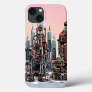 Pastel Futuristic City Fantasy Skyline Art iPhone 13 Case