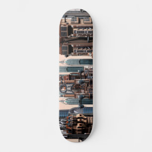 Pastel Futuristic City Fantasy Skyline Art Skateboard