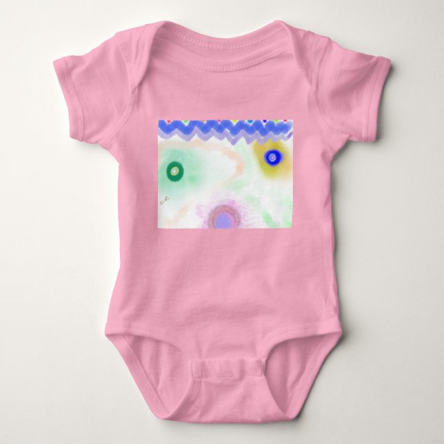 Pastel Galaxies Impressionist Art Baby Bodysuit (Front)