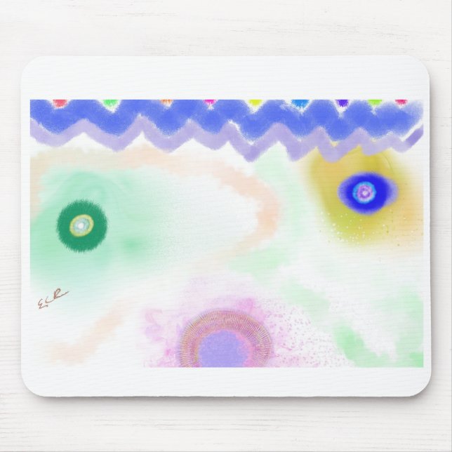 Pastel Galaxies Impressionist Art Mousepad (Front)