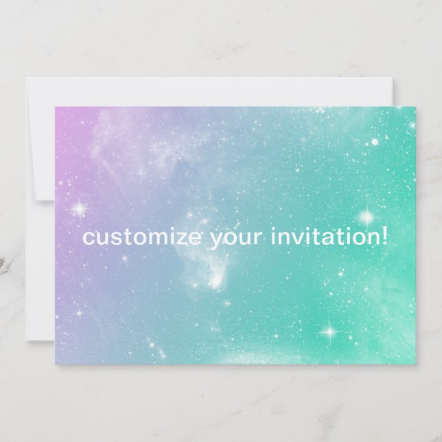 Pastel Galaxy Invitation for any event! (Front)