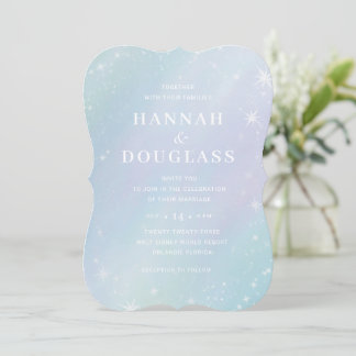 Pastel Galaxy Iridescent Wedding invitation 