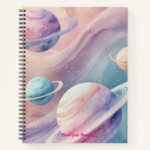 Pastel Galaxy Mist – Planet-Themed Soft Gradient N Notebook