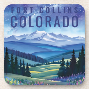 Pastel Galaxy Mountain Landscape Tourist Travel Coaster