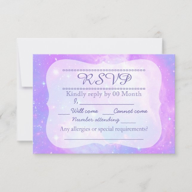 Pastel galaxy RSVP Card (Front)