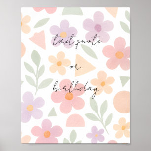 Pastel Garden Delight – Minimalist Floral Pattern  Poster