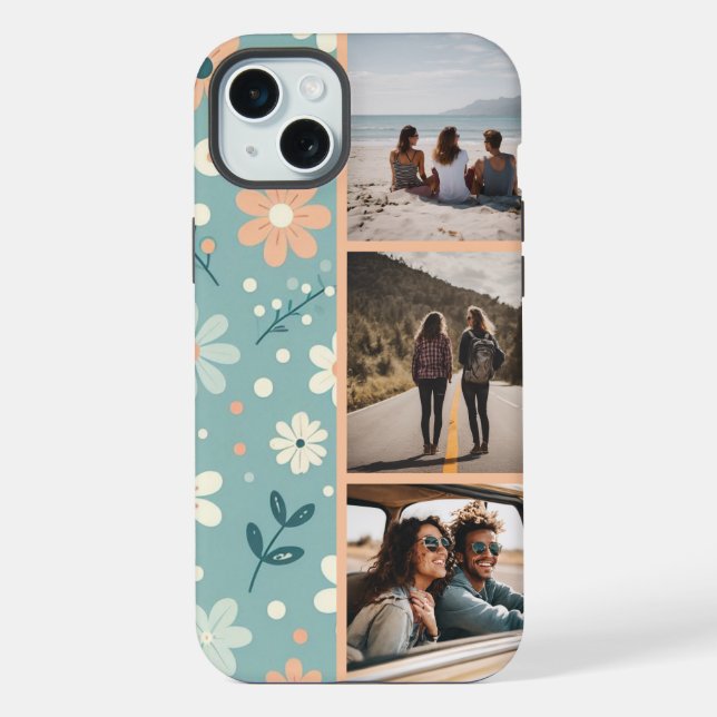 Pastel Garden Delight Photo Collage iPhone Case (Back)