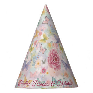 Pastel Garden | Flowers and Butterflies Party Hat