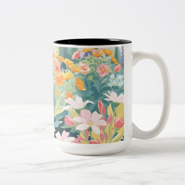 Pastel Garden Impression Two-Tone Coffee Mug (Right)