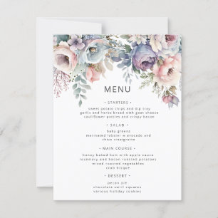 Pastel Garden Luxe Floral Wedding Menu Card