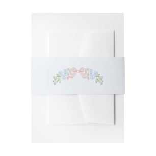 Pastel Garden Ribbon Floral Invitation Belly Band