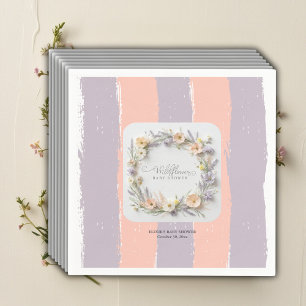 Pastel Gender Neutral Wildflower Baby Shower Napkin