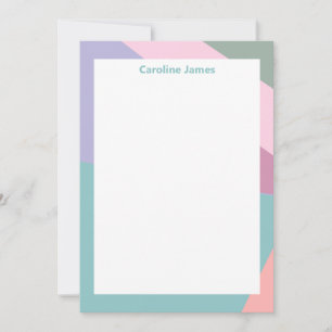 Pastel Geometric Border Custom Monogram Name Card