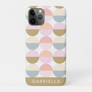 Pastel Geometric Circles Pattern Personalised iPhone 11 Pro Case