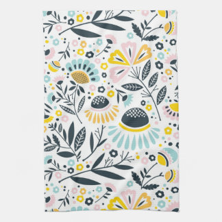 Pastel Geometric Floral Kitchen Towel