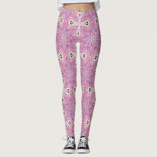 pastel geometric flowers leggings